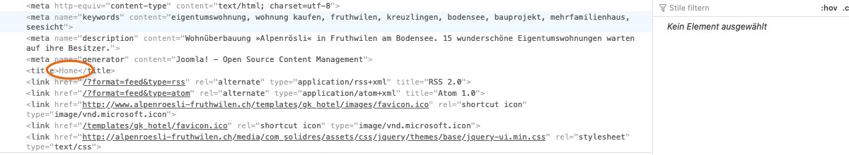 Der Titel-Tag im HTML-Quelltext