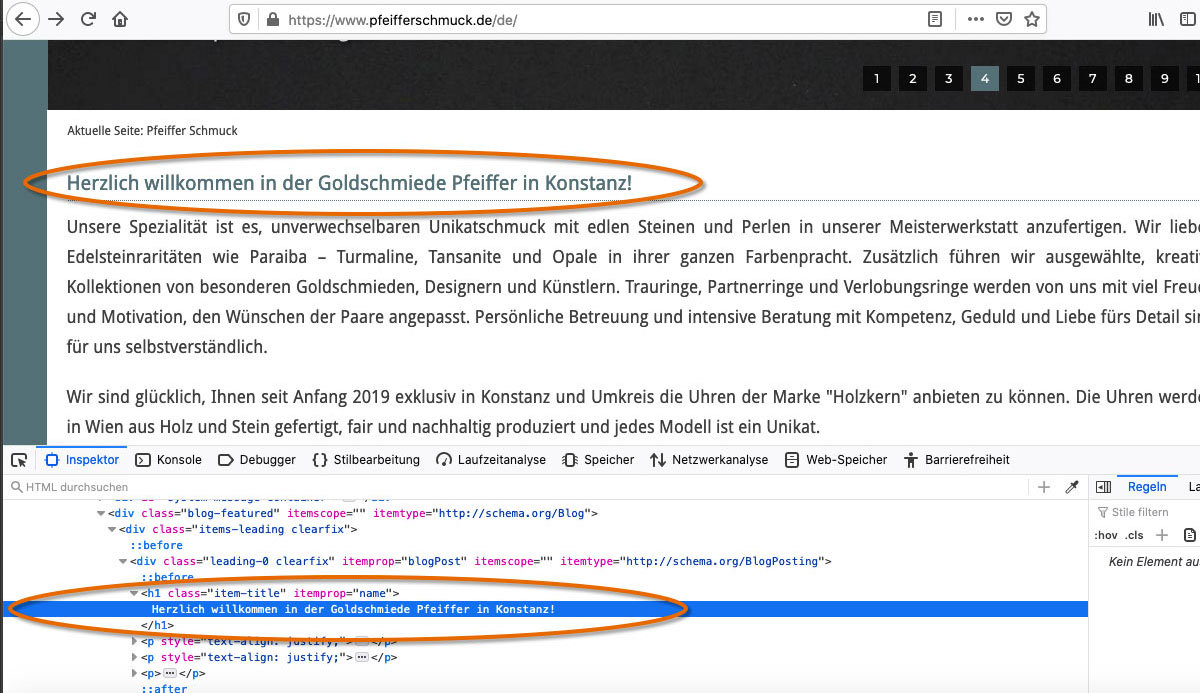 Die h1-Überschriften sind wichtig für eine gute Auffindbarkeit in Suchmaschinen