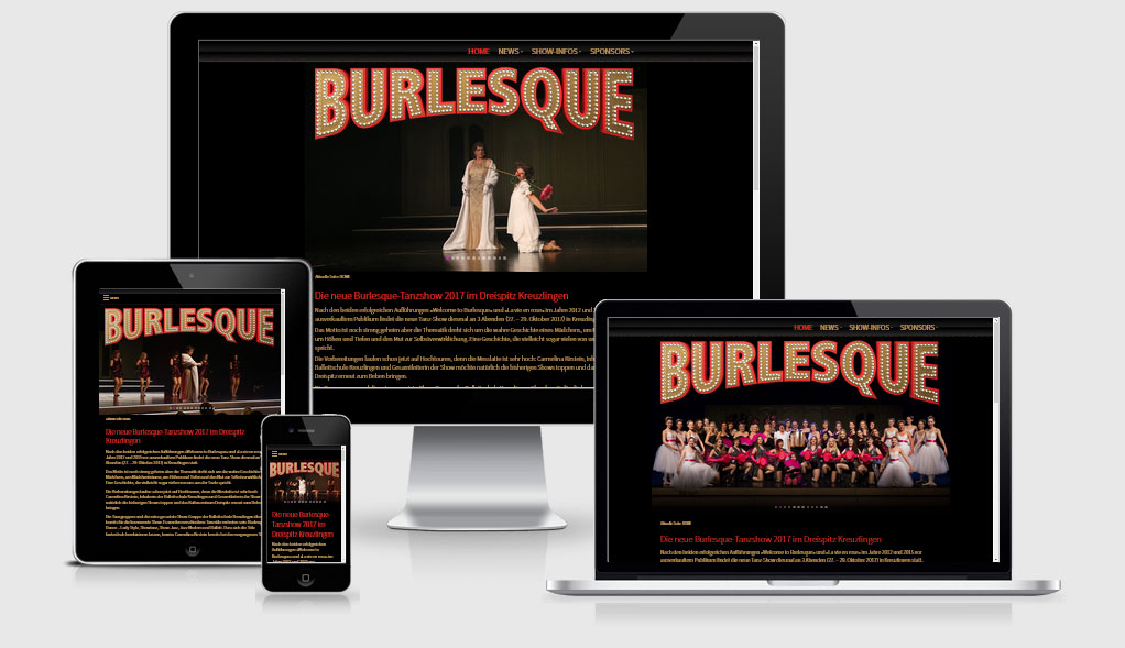 Referenz Webdesign Show Burlesque