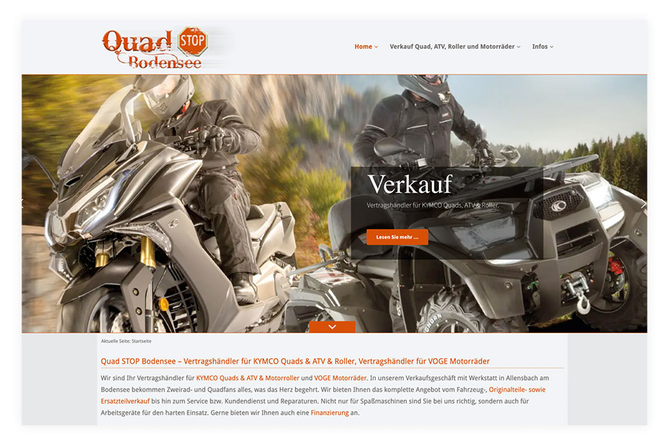 Referenz Webdesign Quad STOP Bodensee