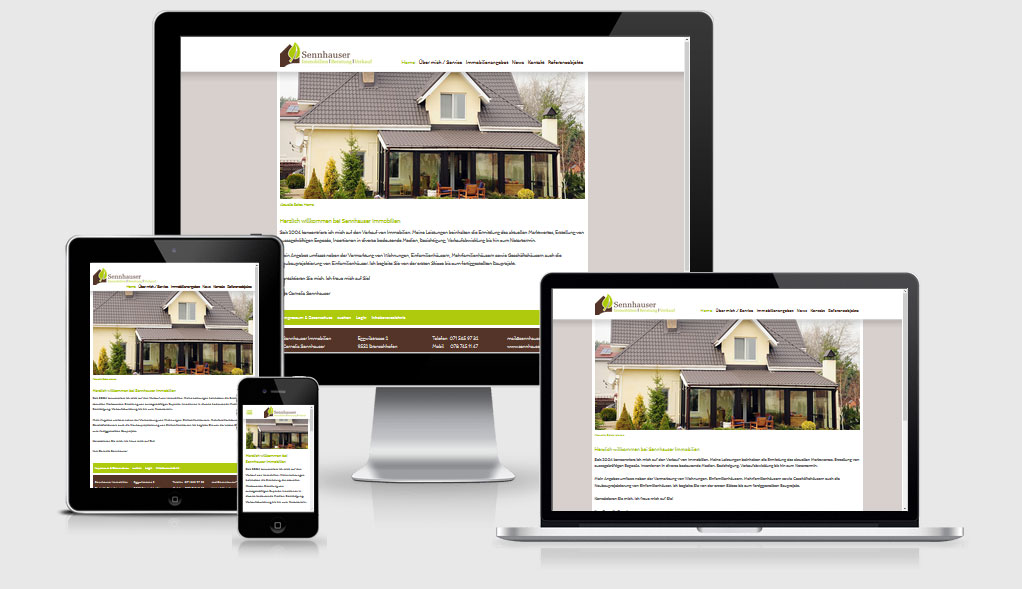 Referenz Webdesign Sennhauser Immobilien